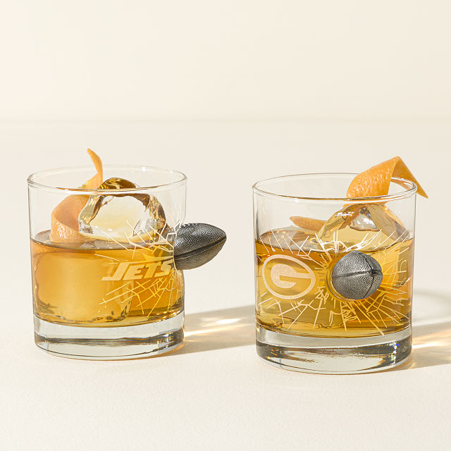 Interception! NFL Rocks Glass