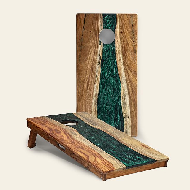 Luxe Live Edge One of a Kind Cornhole Boards