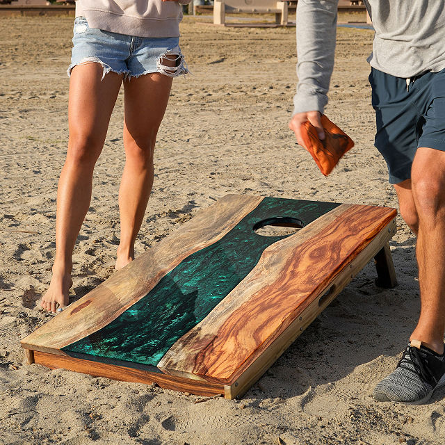 Luxe Live Edge One of a Kind Cornhole Boards