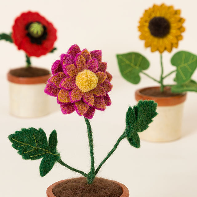 Potted Felt Flowers
