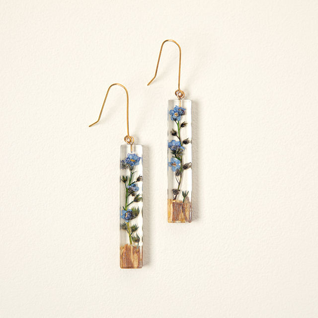 Forget-Me-Not Palo Santo Earrings