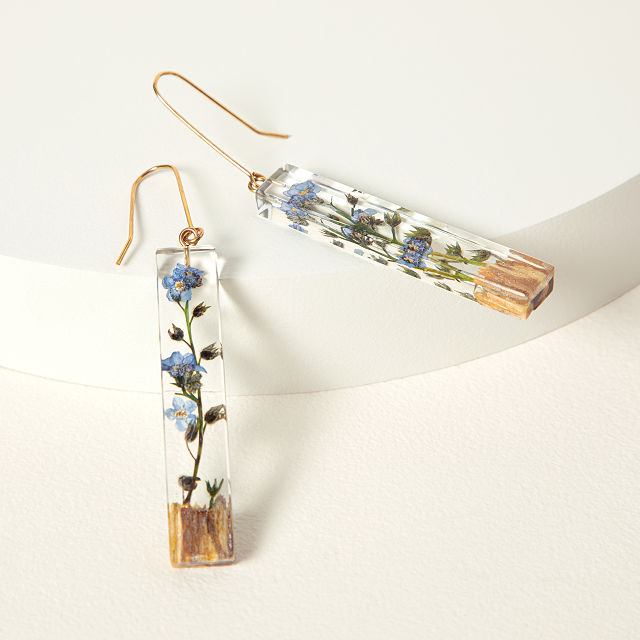Forget-Me-Not Palo Santo Earrings