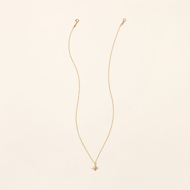 14k Gold Gratitude Star Diamond Necklace