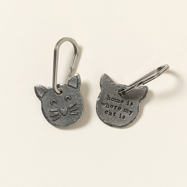 Home is Where My Cat Is Keychain