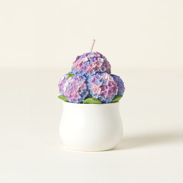 Hand-Painted Hydrangea Candle