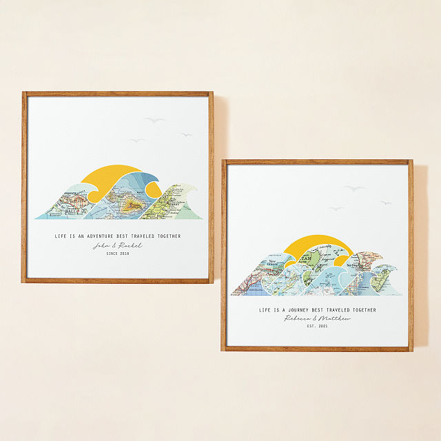 Our Beach Memories Personalized Map Art