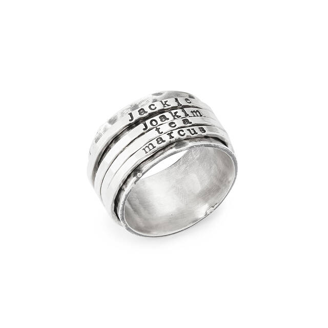 Hand-Stamped Personalized Spinner Ring