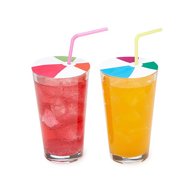 Printable Beach Ball Drink Markers