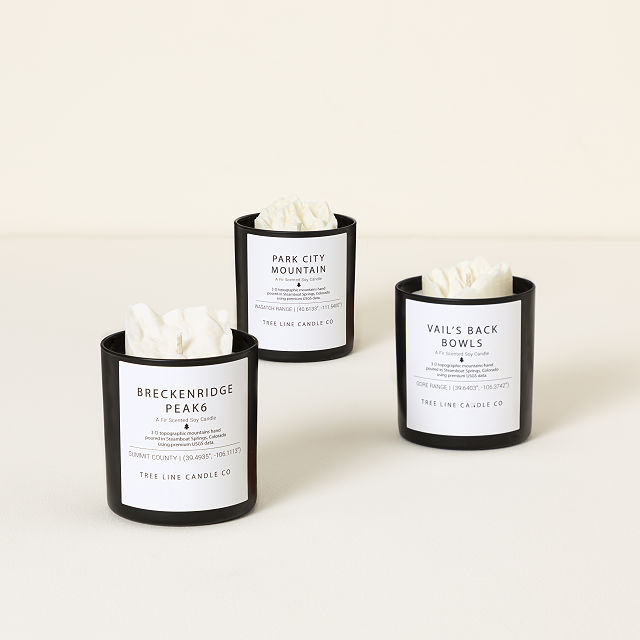 3D Ski Mountain Candle