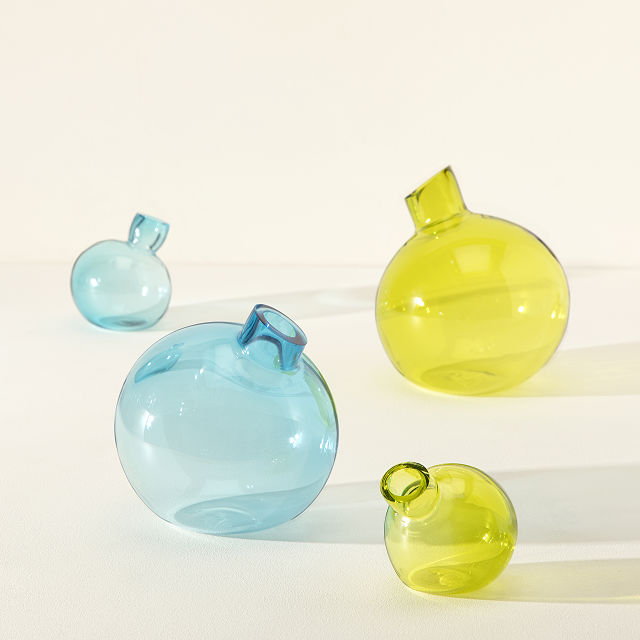 Tilted Blown Glass Bud Vase